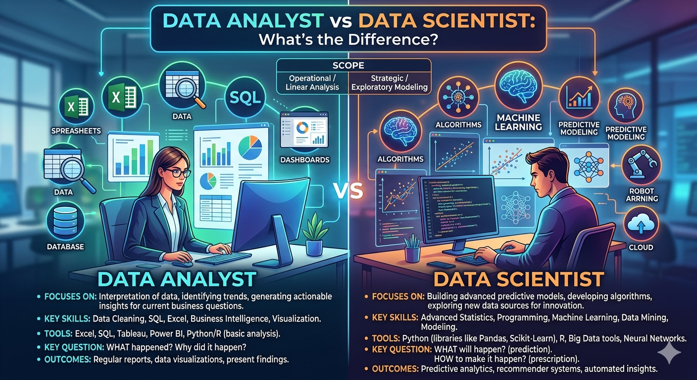 Data Analyst vs Data Scientist: What’s the Difference?